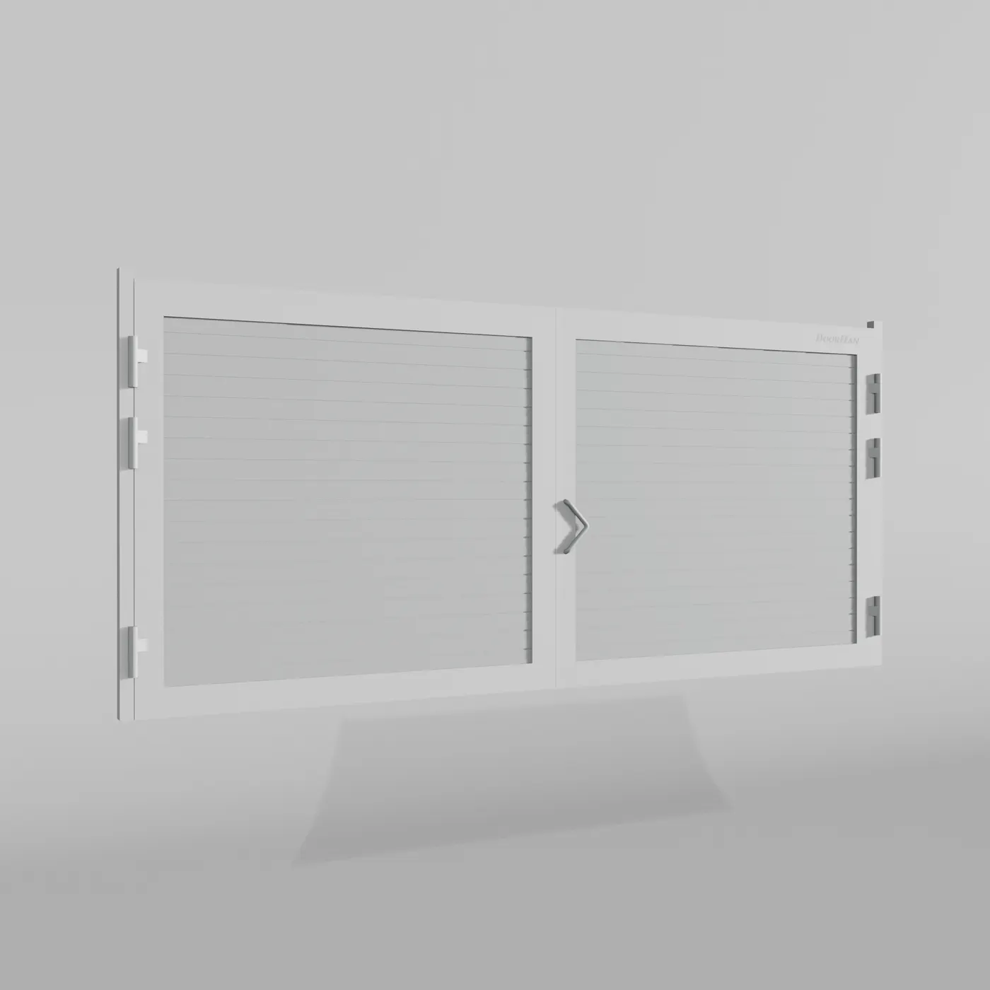 Распашные ворота DoorHan 4600х1600 цвета RAL 9003 (белый) с дизайном «доска» с автоматикой